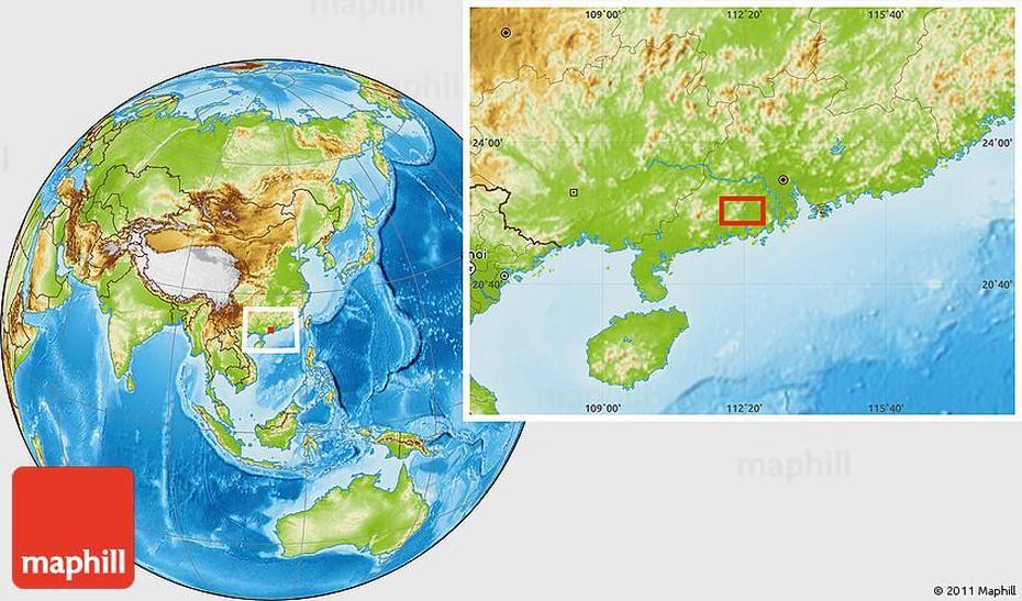 Physical Location Map Of Tangkou, Tongkou, China, Communist China, Shanghai In China