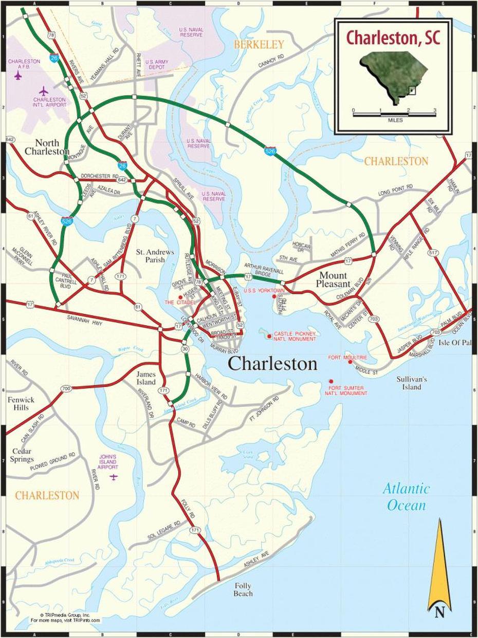 Printable Map Of Charleston Sc | Printable Maps, Charleston, United States, Charleston Sc Street, Charleston Sc Old