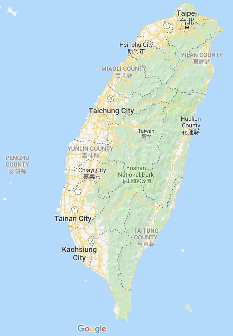 Taiwan-Map-Google – Stevensirski, Dacun, Taiwan, Of Taiwan And Area, Taiwan  In English