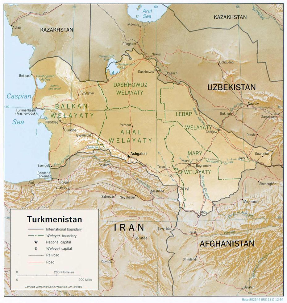 Turkmenistan 1994 Cia Map – Mapsof, Gyzylgaya, Turkmenistan, Capital Of Turkmenistan, Turkmenistan Cities