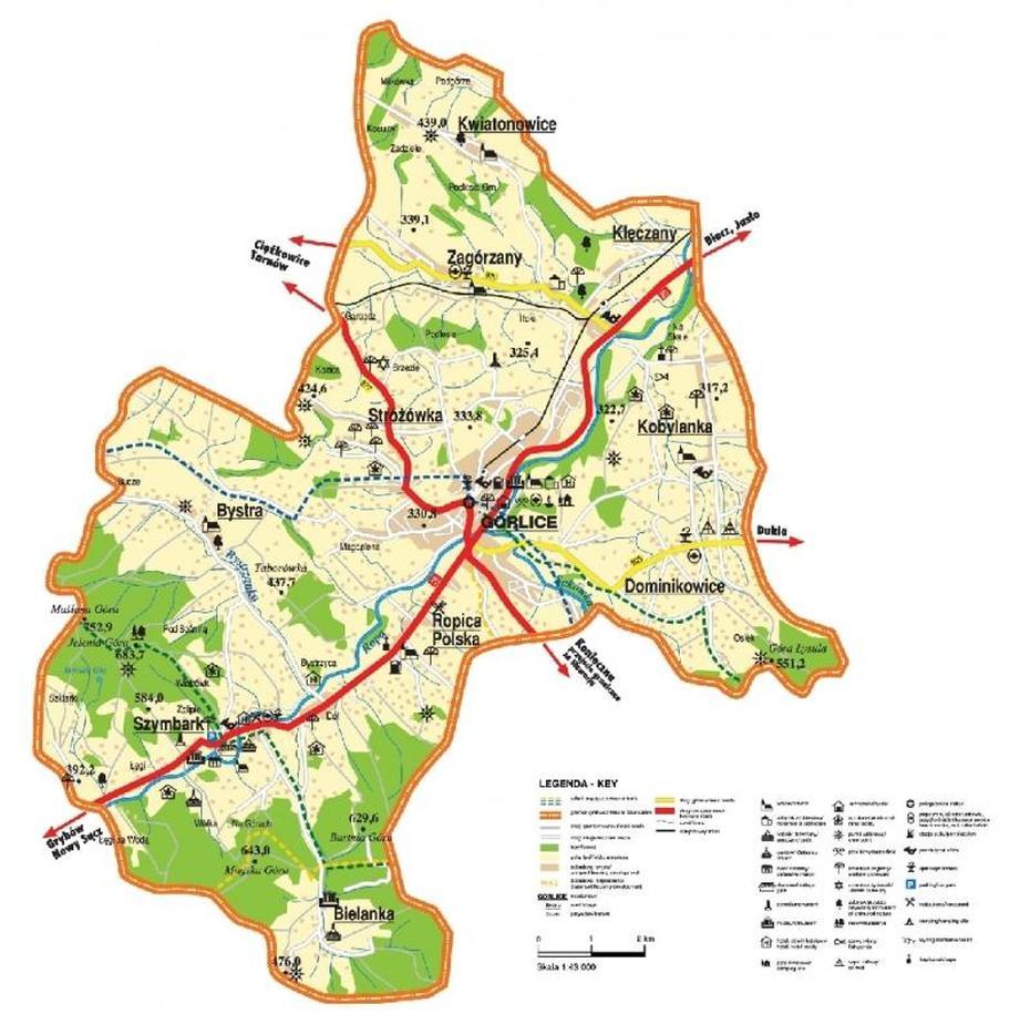 Turystyka – Mapa Turystyczna Gminy – Gmina Gorlice, Gorlice, Poland, Gorlice A, Gorlice Rynek