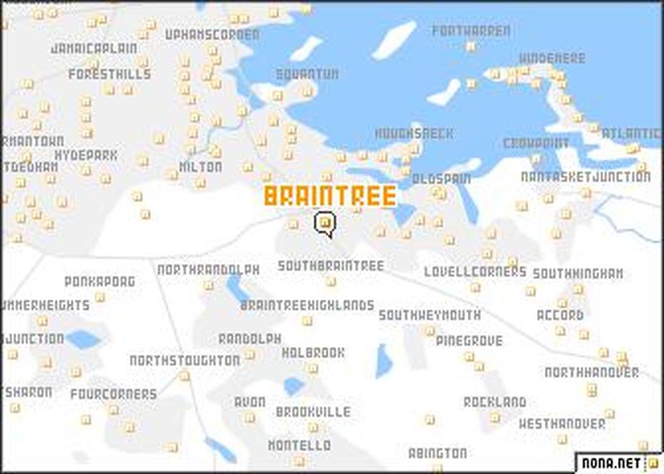 Braintree (United States – Usa) Map – Nona, Braintree, United States, Braintree Massachusetts, Braintree Uk