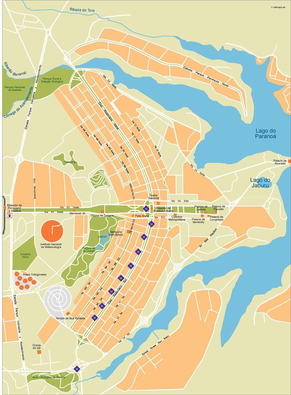 Brasilia Vector Map | Vector World Maps, Brasília, Brazil, Brasilia  Streets, Brasilia  Shape