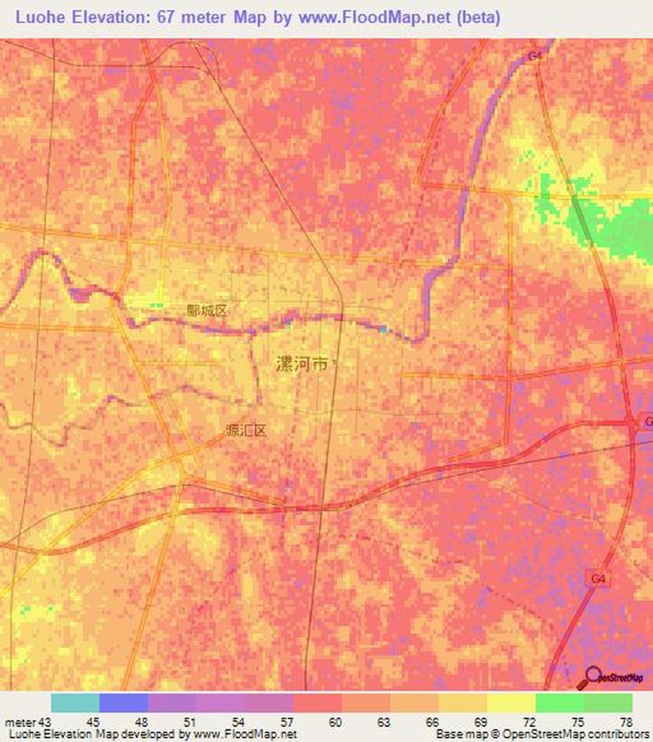 Elevation Of Luohe,China Elevation Map, Topography, Contour, Luohe, China, Xinxiang, Luoyang China