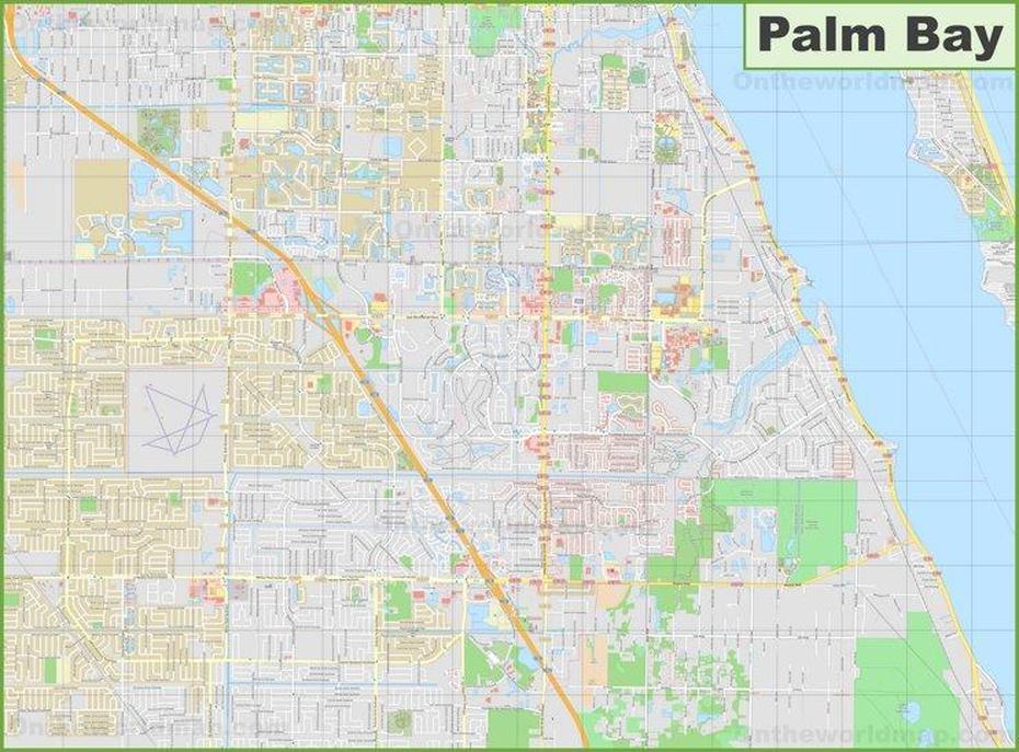 Large Detailed Map Of Palm Bay, Palm Bay, United States, Where Is Palm Bay Florida Located, Palm Bay Resort