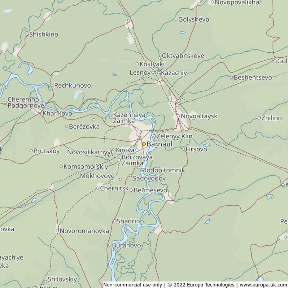 Map Of Barnaul, Russia | Global 1000 Atlas, Barnaul, Russia, Penza Russia, Chelyabinsk Russia