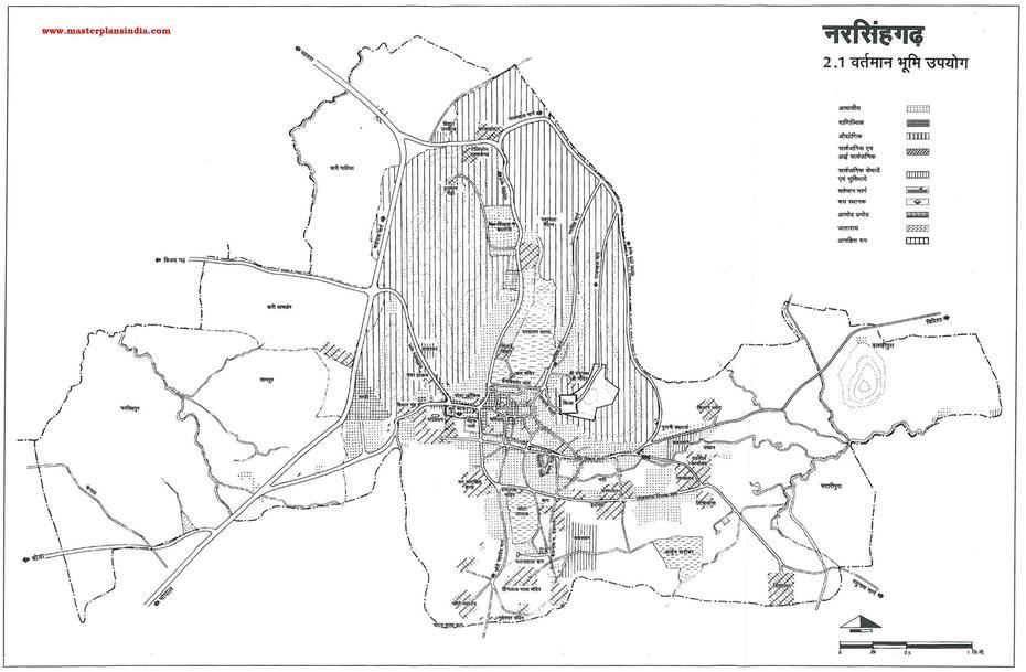 Narsinghgarh Existing Land Use Map – Master Plans India, Narsinghgarh, India, Narsinghpur District, Khajuraho Group  Of Temples