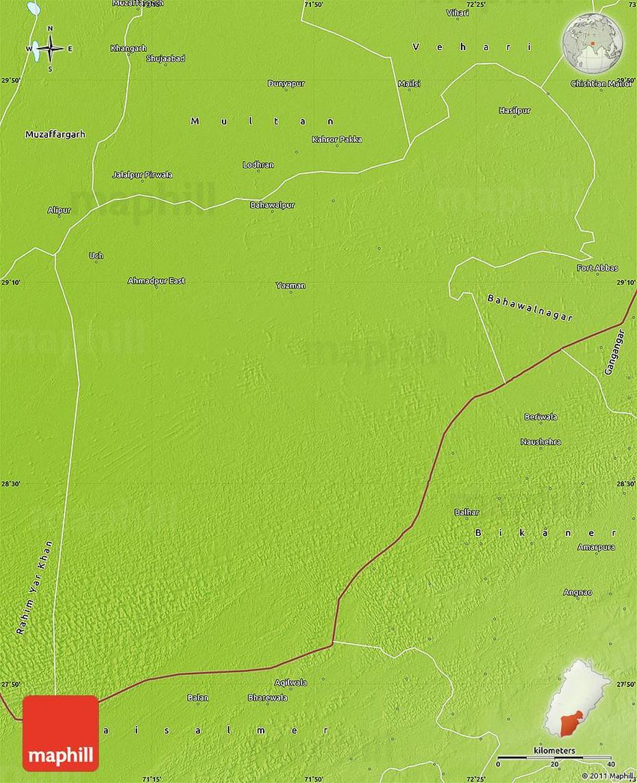 Physical Map Of Bahawalpur, Bahawalpur, Pakistan, Pakistan  Location, Pakistan Major Cities