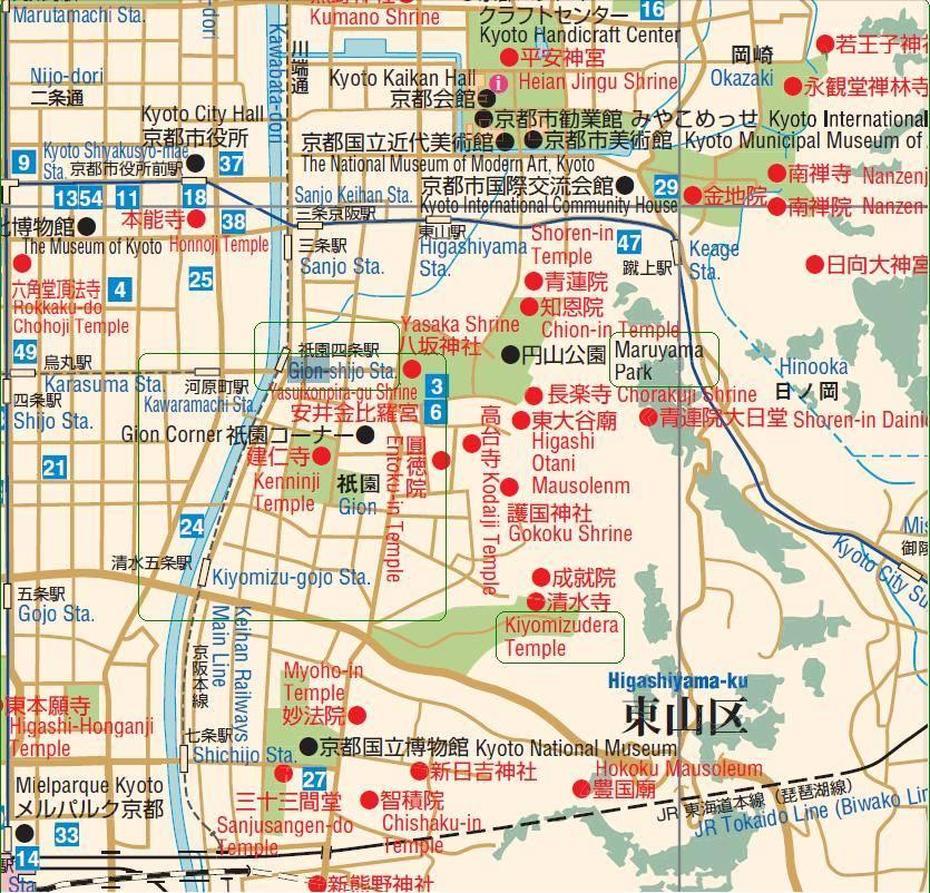 Plan De Kyoto En Francais, Higashi-Ōsaka, Japan, Higashi Honganji Temple, Higashi Honganji Temple Kyoto