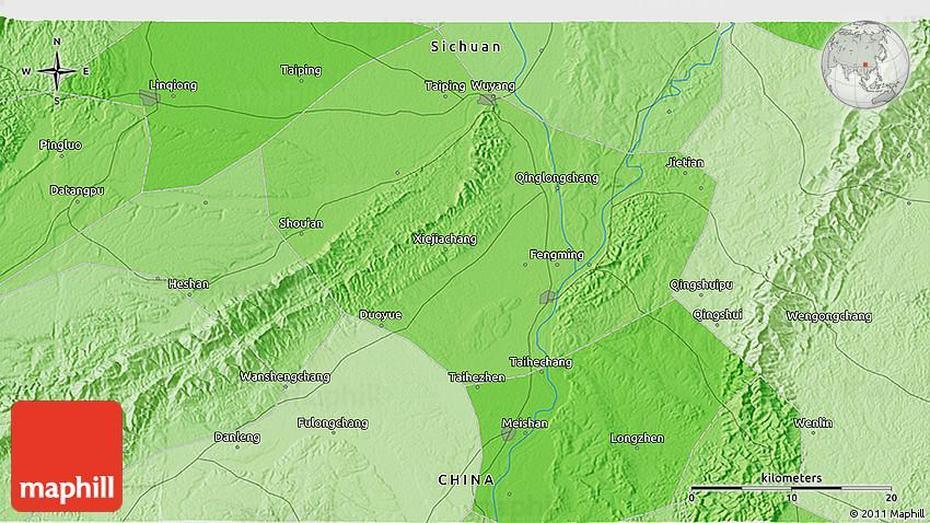 Political 3D Map Of Linqiong, Lingquan, China, Harbin China, Luoyang China