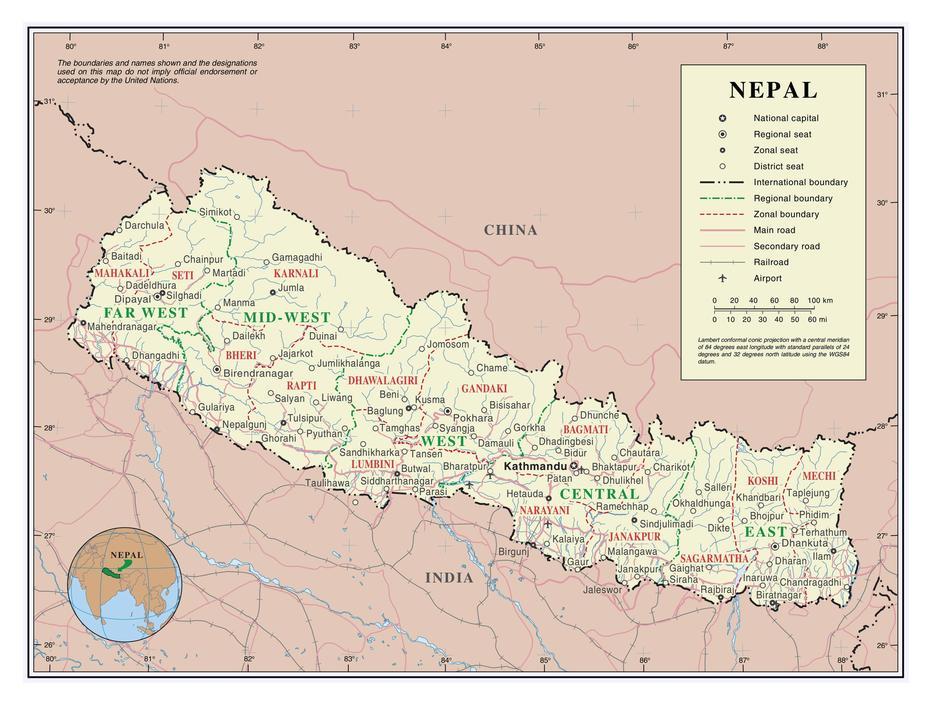 Road Map Of Nepal | Map Of Beacon, Khā̃Dbāri̇̄, Nepal, Nepal  Drawing, Of Nepal Region