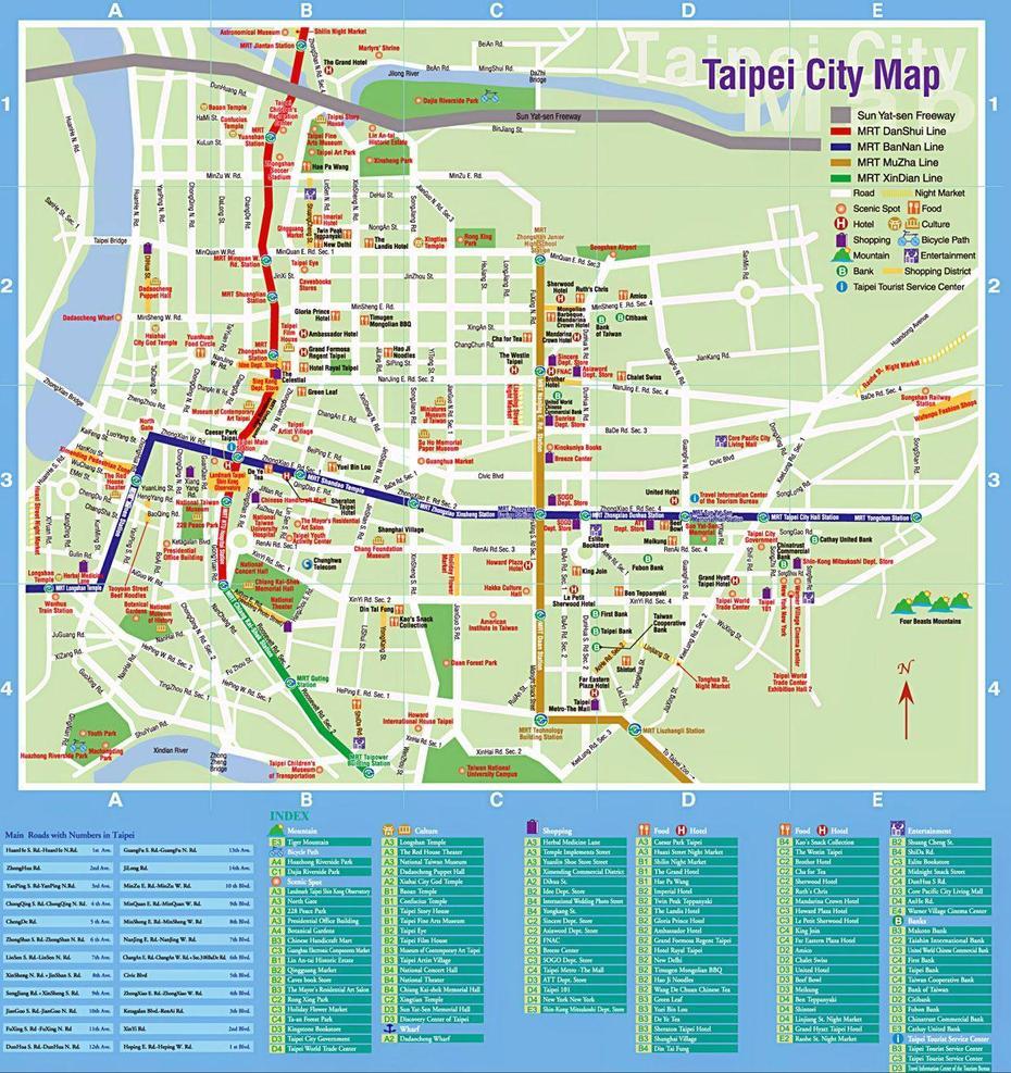 Taipei Tourist Map – Taipei  Mappery | Tourist Map, Taipei Travel …, Taipei, Taiwan, Taipei Downtown, Taiwan  In English