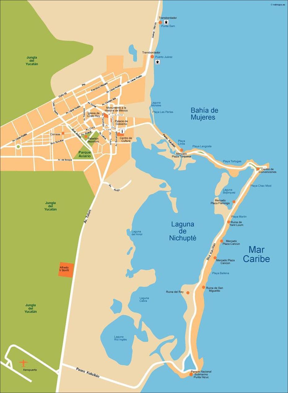 Cancun Vector Map | Vector World Maps, Cancún, Mexico, Cancun Mexico Beaches, Cancun Mexico Hotel