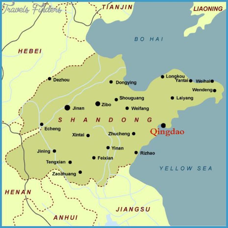 Of China With Cities, China On  Of World, Qingdao , Tongyangdao, China