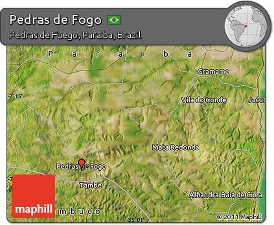 Free Satellite Map Of Pedras De Fogo, Pedras De Fogo, Brazil, Fogo De Chao Meat, Fogo De Chao Menu