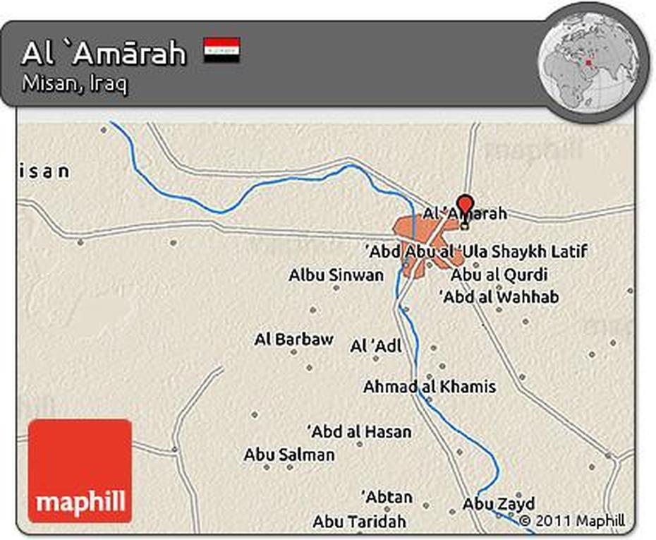 Free Shaded Relief 3D Map Of Al `Amarah, Al ‘Amārah, Iraq, May San Iraq, Mahdi  Army