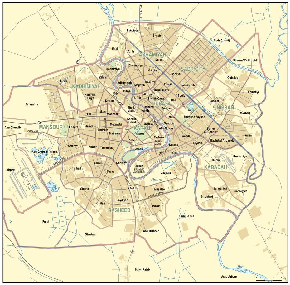 Large Baghdad Maps For Free Download And Print | High-Resolution And …, Baghdad, Iraq, Ancient Iraq, Balad Iraq