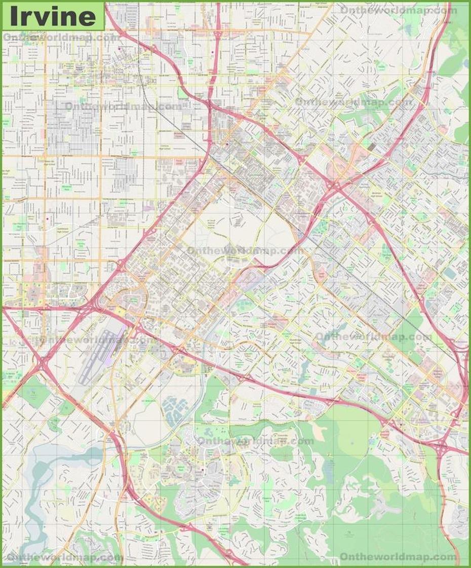 Large Detailed Map Of Irvine, Irvine, United Kingdom, Irvine Beach, River Irvine