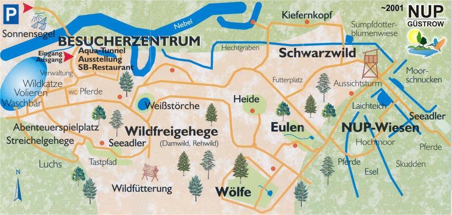 Map Of Natur- Und Umwelt Park Gustrow – ~2001, Güstrow, Germany, Salzburg  Castle, Brick Gothic  Architecture