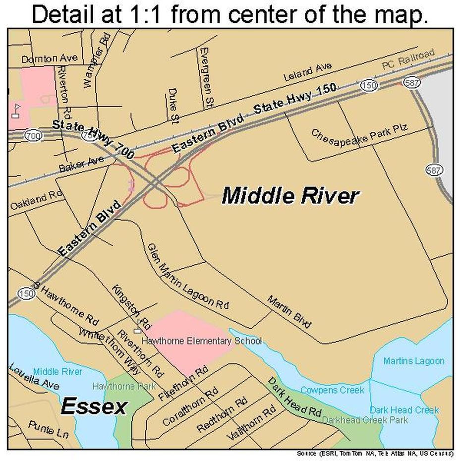 Middle River Maryland Street Map 2452300, Middle River, United States, Of Usa Without Labels, Stereotype United States