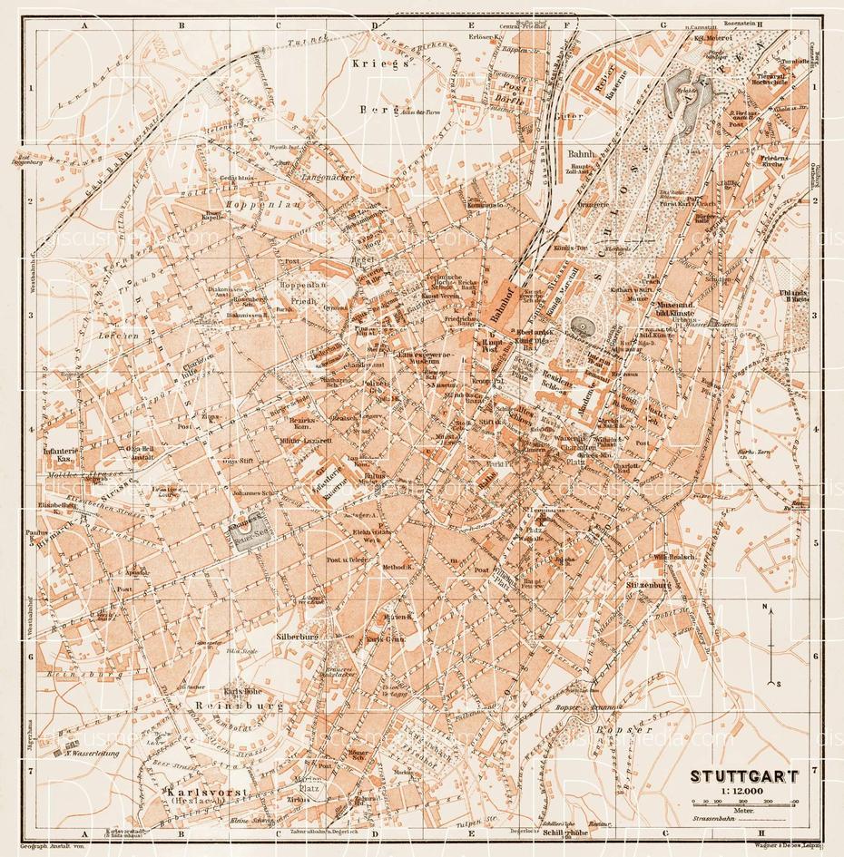 Old Map Of Stuttgart In 1909. Buy Vintage Map Replica Poster Print Or …, Stuttgart, Germany, Göttingen Germany, Spangdahlem Germany