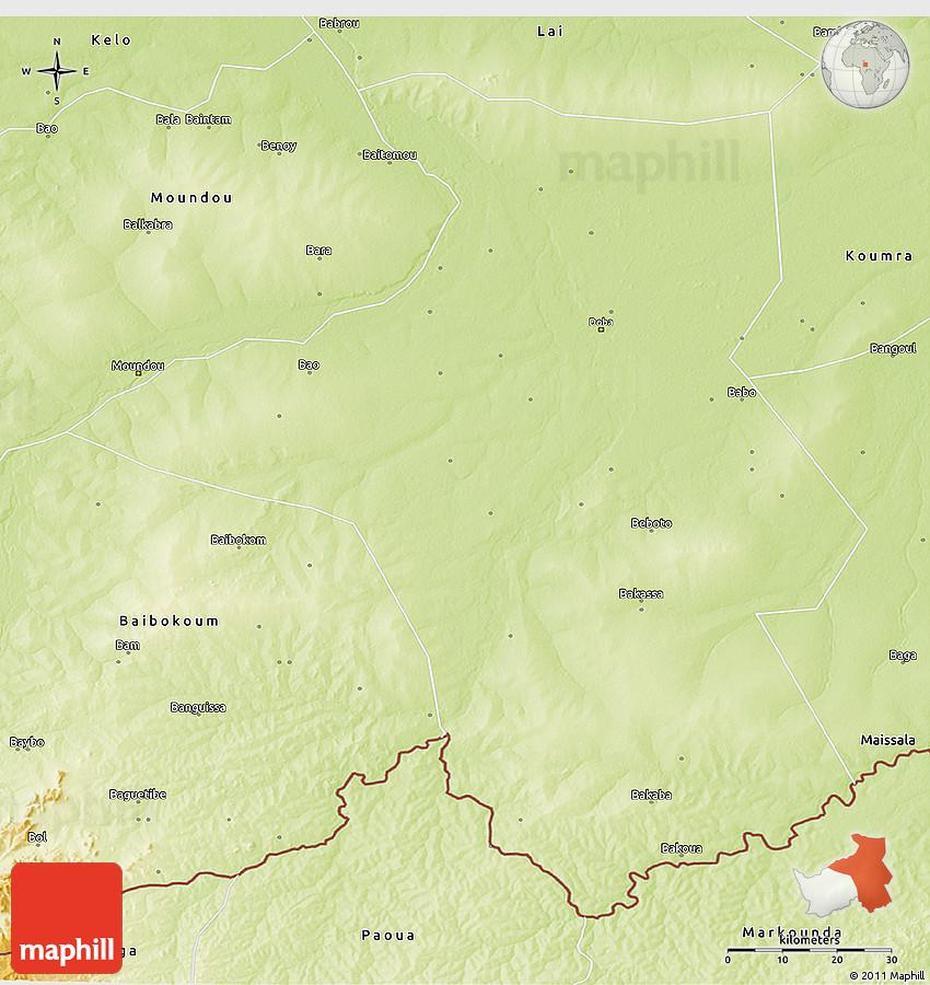 Physical 3D Map Of Doba, Doba, Chad, Chad On World, Lake Chad On Africa