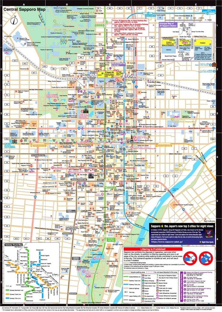 Sapporo Tourist Map, Sapporo, Japan, Hokkaido World, Odori Park Sapporo