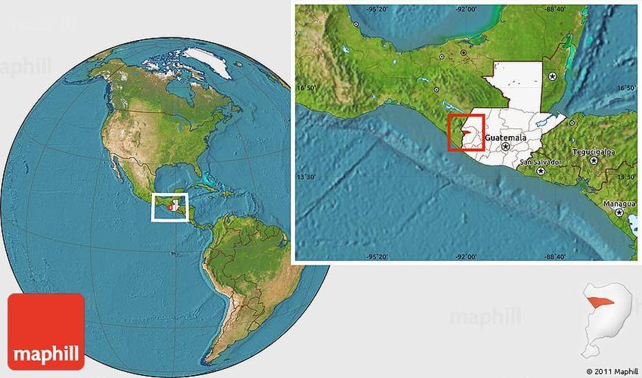 Satellite Location Map Of Sibinal, Highlighted Country, Sibinal, Guatemala, Retalhuleu Guatemala, Guatemala Blank