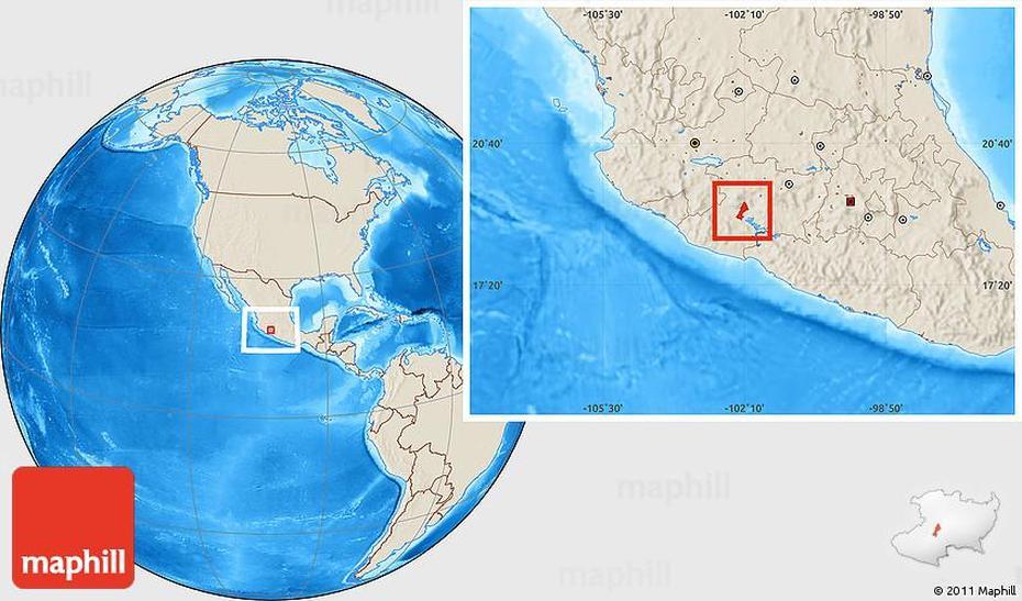 Shaded Relief Location Map Of Paracuaro, Paracuaro, Mexico, Cities In Michoacan Mexico, Michoacan State Mexico