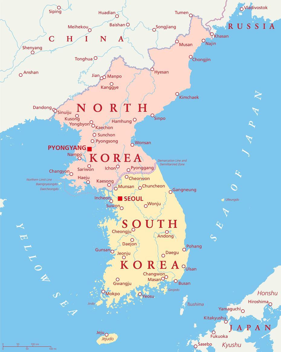 South Korea Map – Guide Of The World, Tongjin, South Korea, South Korea Japan, South Korea Road