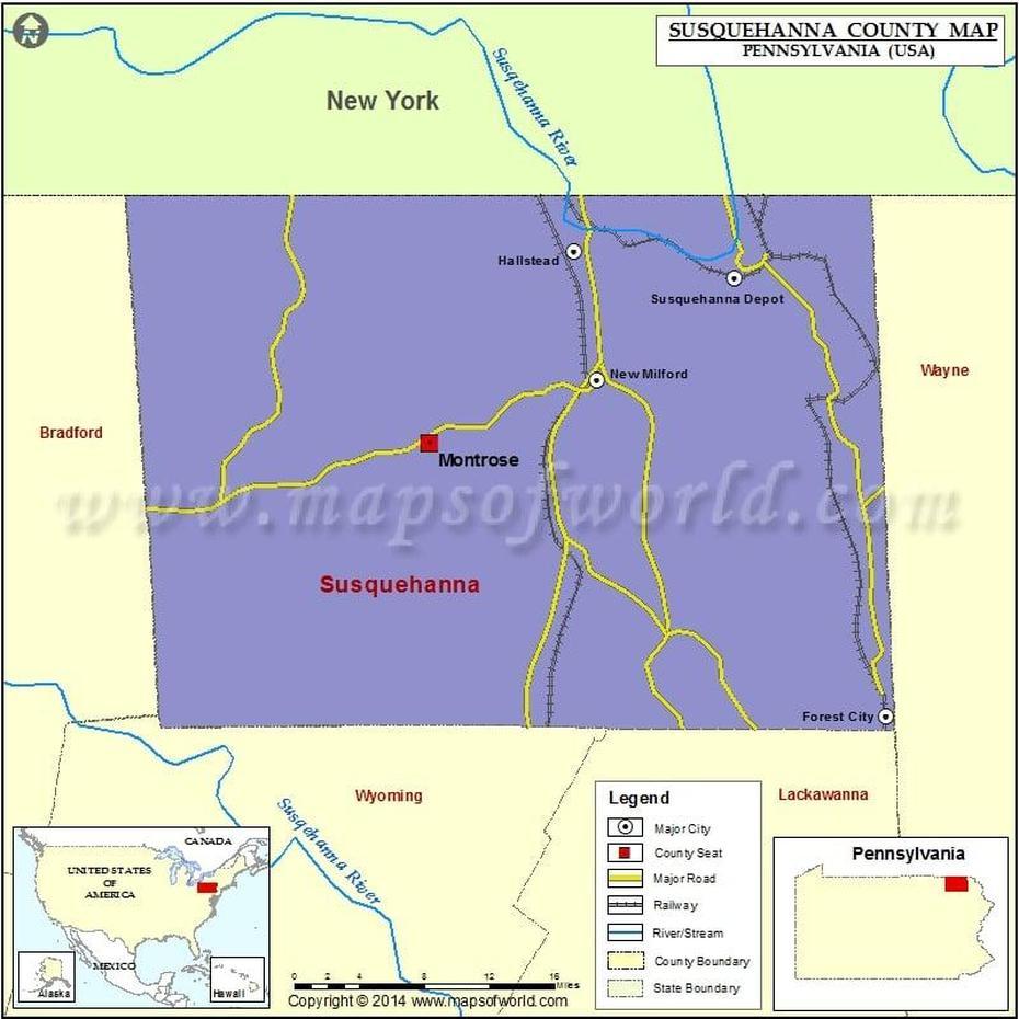 Susquehanna County Map, Pennsylvania, Susquehanna, United States, Susquehanna River Ny, Susquehanna Watershed