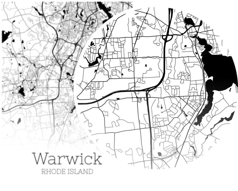 Warwick Map Instant Download Warwick Rhode Island City Map | Etsy, Warwick, United States, 50 United States, United States America  Usa