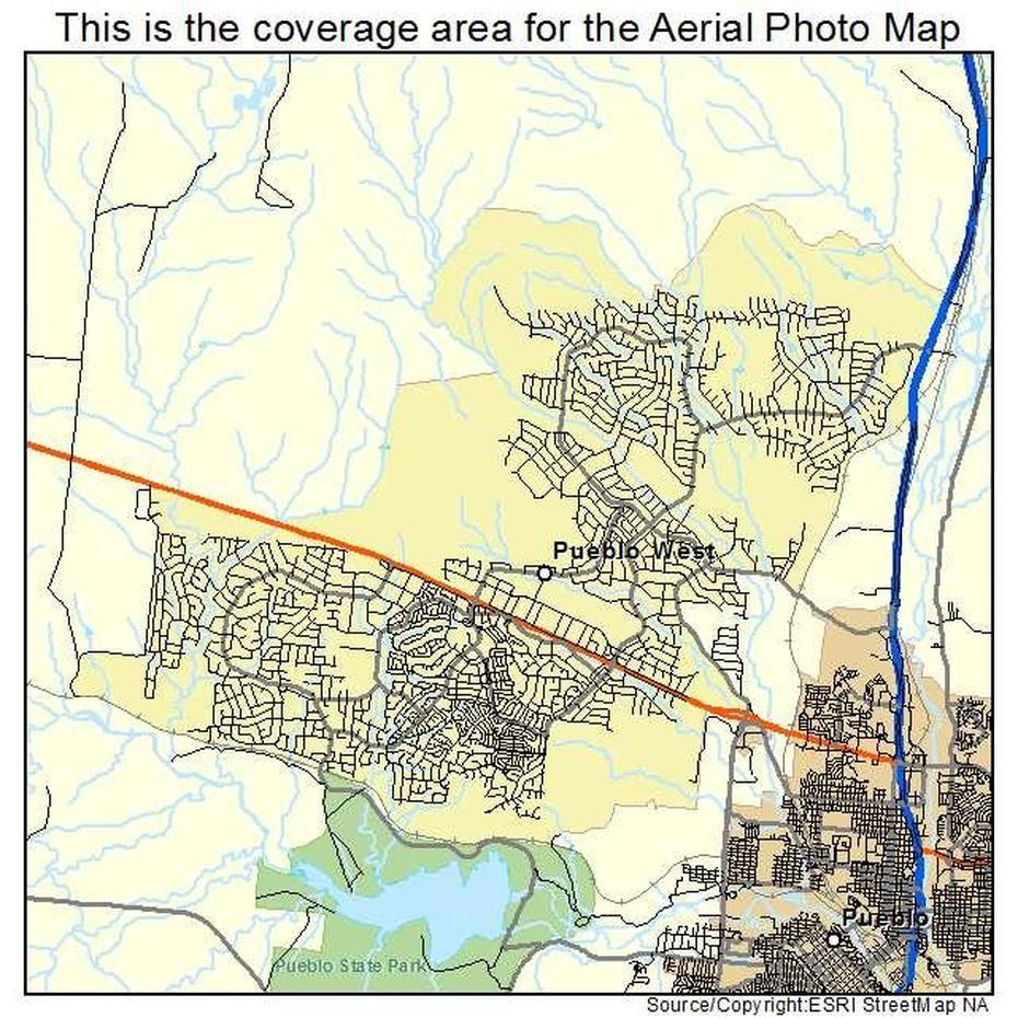 Aerial Photography Map Of Pueblo West, Co Colorado, Pueblo West, United States, South West Region United States, Usa Wall  United States