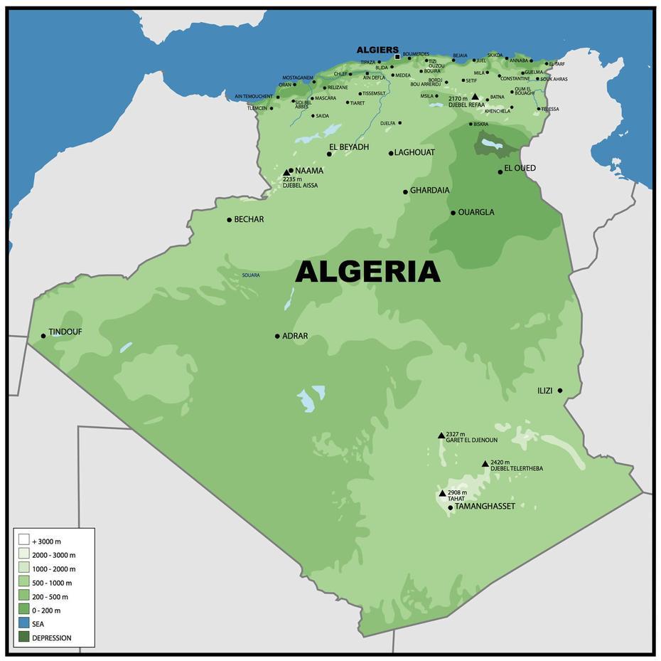 Algeria Map – Guide Of The World, Algiers, Algeria, Algeria Geography, Algeria Country