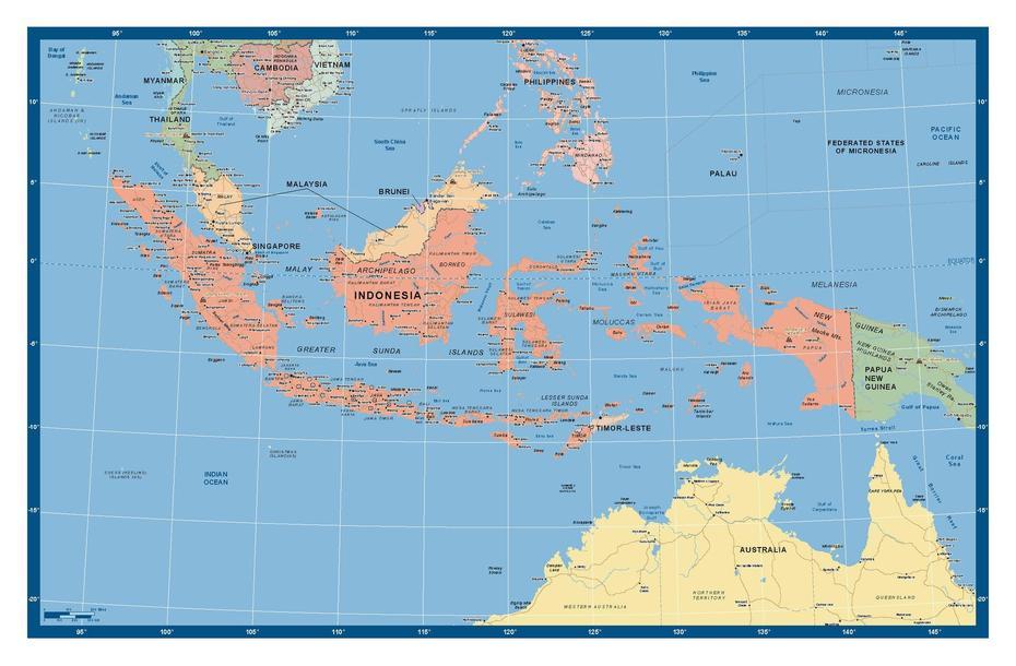 Businessmapsaustralia  Custom Regional Political Map Of Indonesia …, Soe, Indonesia, Soe, Indonesia