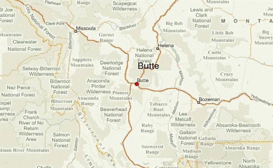 Butte Location Guide, Butte, United States, Butte Landform, Butte Geography