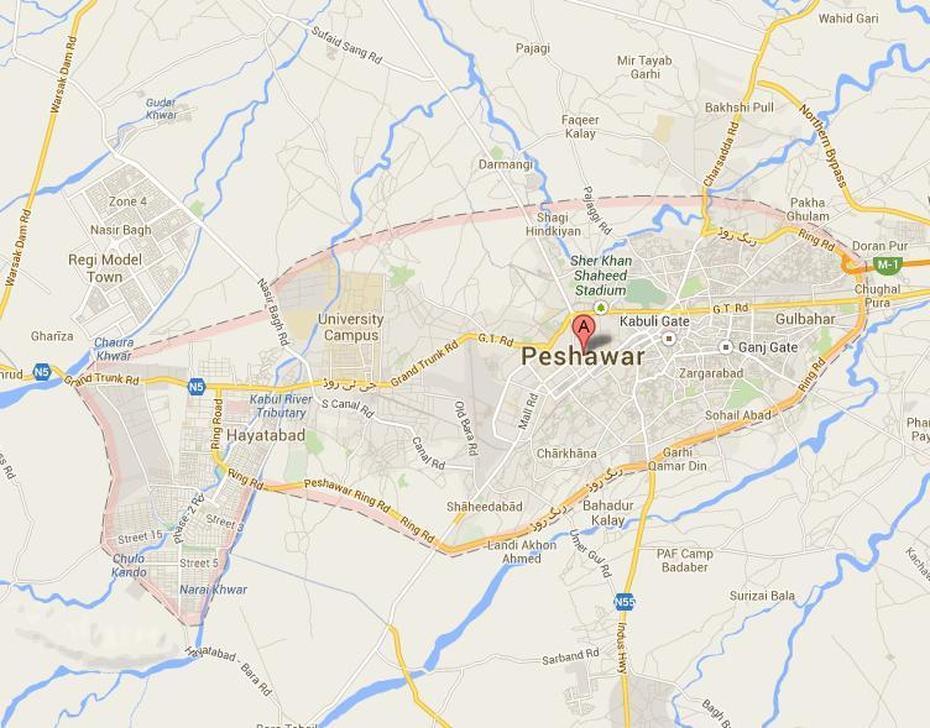 Peshawar City Street Map  Paki Mag, Peshawar, Pakistan, Karachi Pakistan, Pakistan Motorway