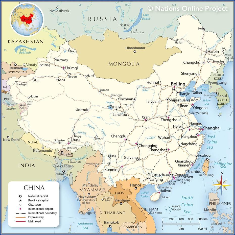 Political Map Of China – Nations Online Project, Zêtang, China, Xiangyang  Hubei, Shenyang China