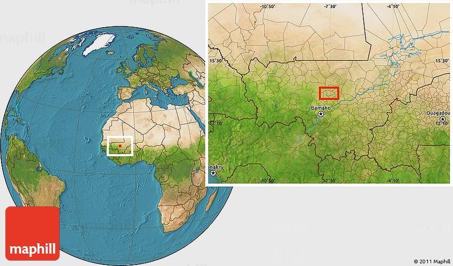 Satellite Location Map Of Banamba, Banamba, Mali, Mali Africa, Mali On World