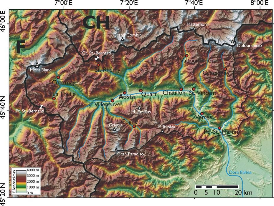 Topographic Map Of The Aosta Valley, Italy [2914  2193] : Mapporn, Aosta, Italy, Aosta Airport, Aosta Region