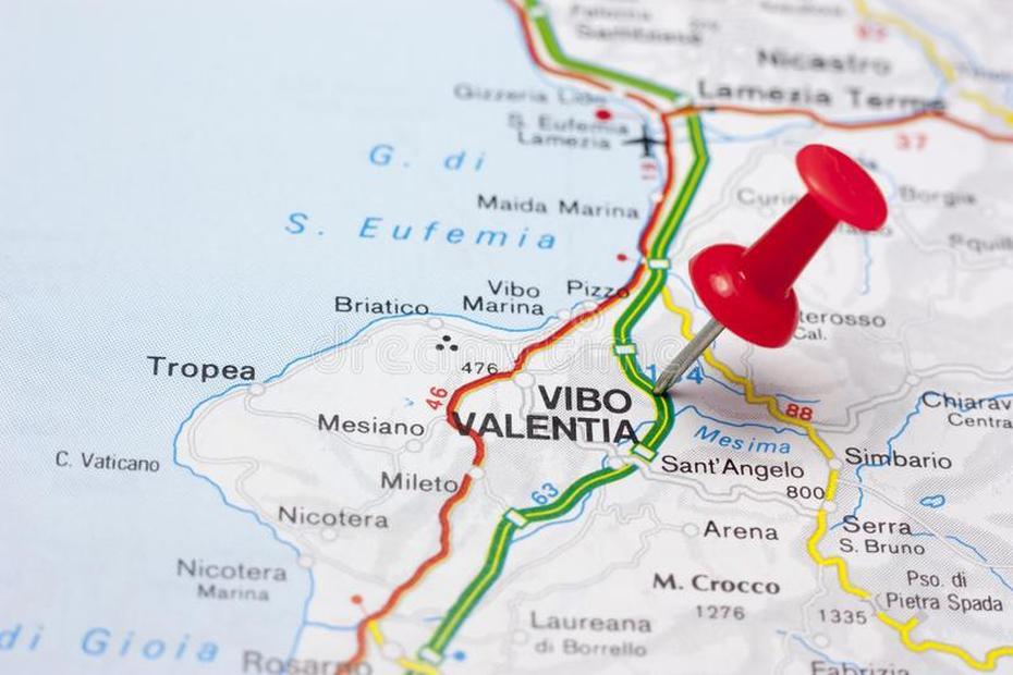 Vibo Valentia Italy On Una Mappa Immagine Stock – Immagine Di Paese …, Vibo Valentia, Italy, Tropea, Tropea Italy