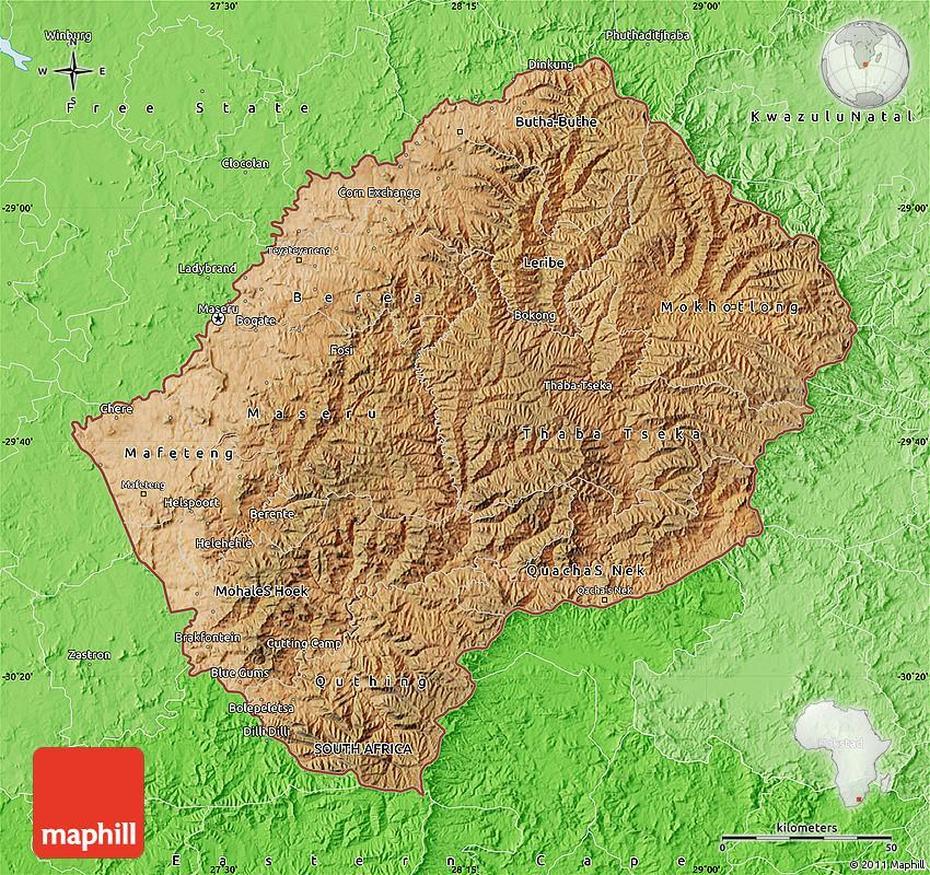 Word Map: Lesotho Map – Lesotho Satellite, Ratau, Lesotho, Ledikana, Holo Ratau