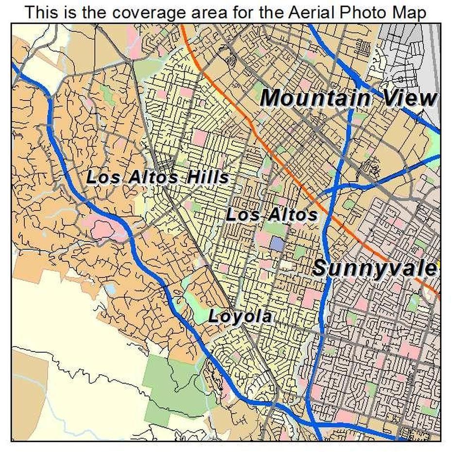 Aerial Photography Map Of Los Altos, Ca California, Los Altos, United States, Los Altos California, Los Altos De Jalisco