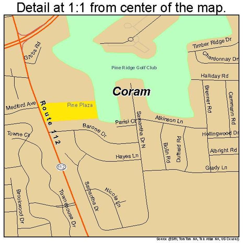 Coram New York Street Map 3618157, Coram, United States, United States  50 States, United States  Puzzle