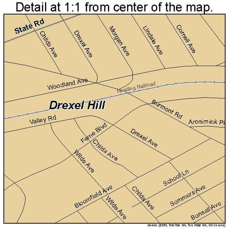 Drexel Hill Pennsylvania Street Map 4219920, Drexel Hill, United States, Saint Andrew School Drexel Hill, Danville Pa