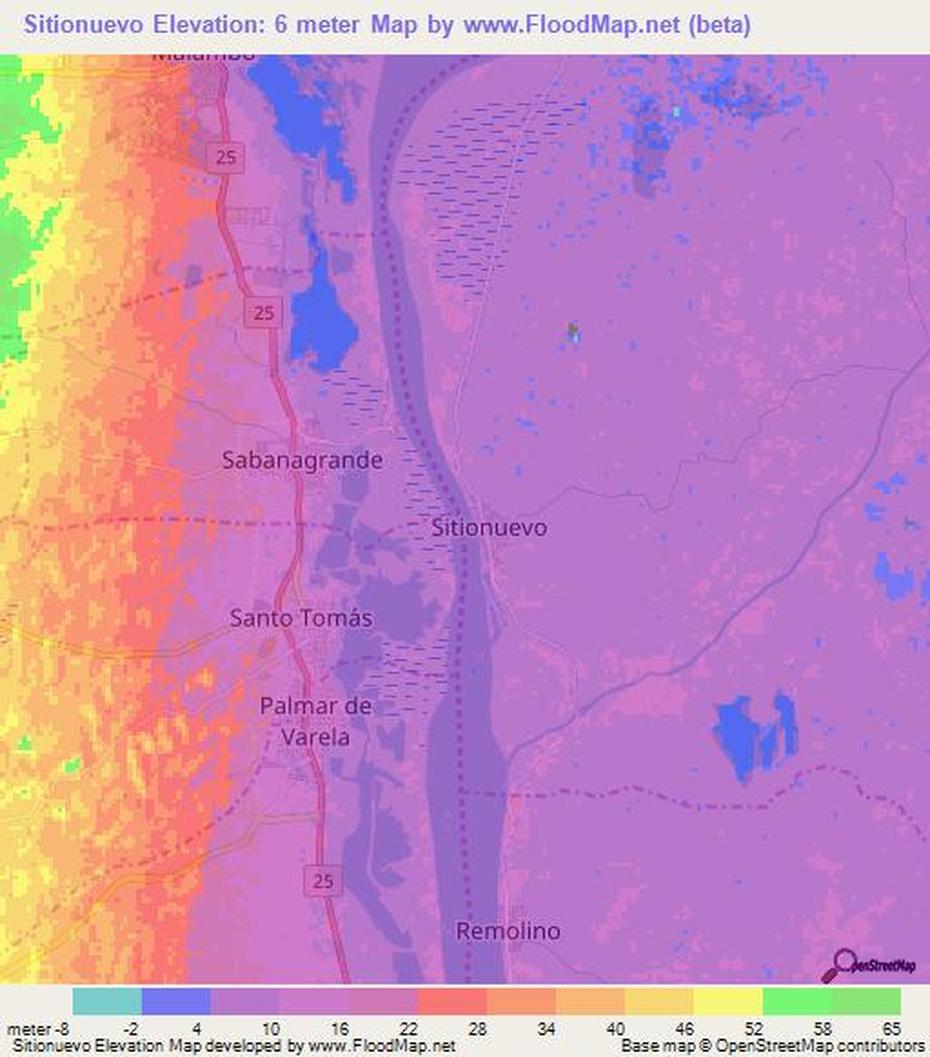 Elevation Of Sitionuevo,Colombia Elevation Map, Topography, Contour, Sitionuevo, Colombia, Colombia River, Colombia Cities