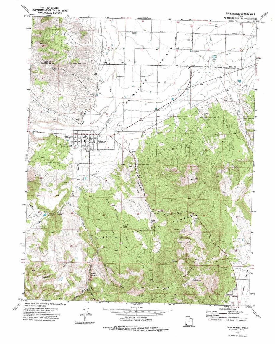 Enterprise Topographic Map, Ut – Usgs Topo Quad 37113E6, Enterprise, United States, Ss United States Engines, Ss United States Stern