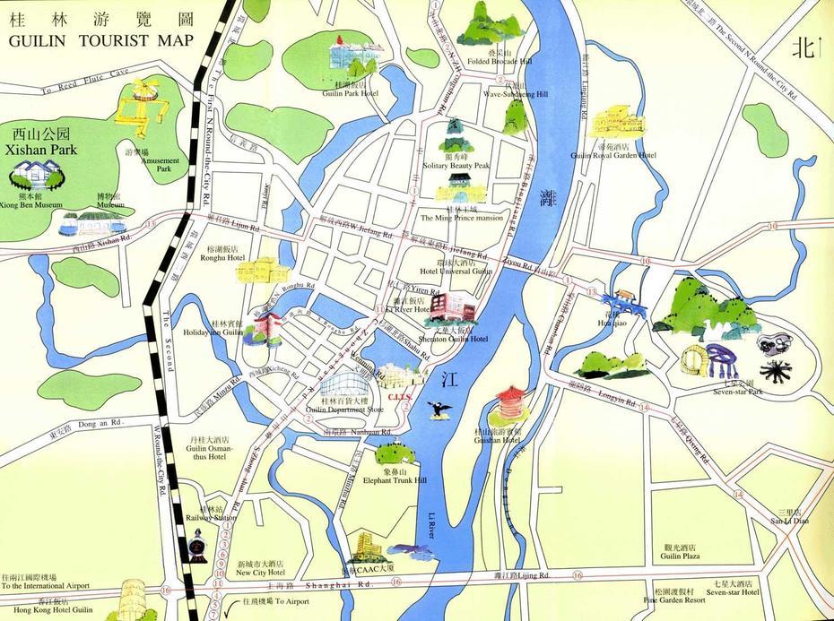 Guilin Tourist Map – Guilin Maps – China Tour Advisors, Guilin, China, Li River China, Guilin Attractions