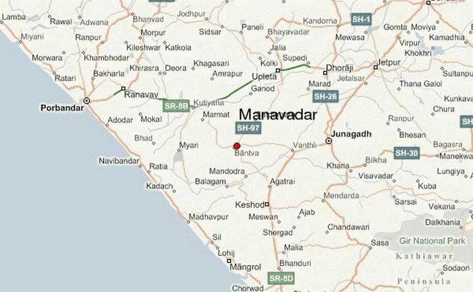 India Elevation, Manavadar  City, Guide, Mānāvadar, India