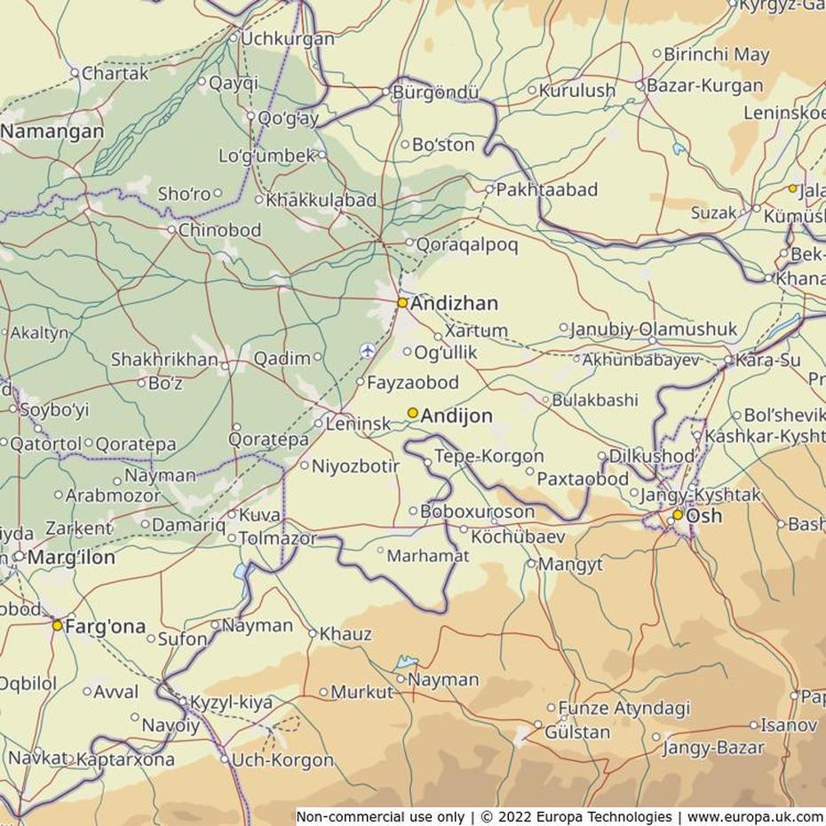 Map Of Andijon, Uzbekistan | Global 1000 Atlas, Andijon, Uzbekistan, Uzbekistan Cities, Uzbekistan In World
